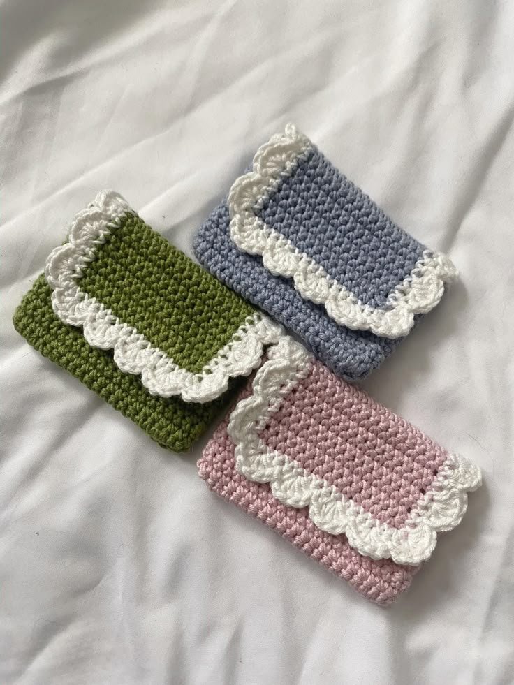 Striped Mini Crochet Coin Pouch