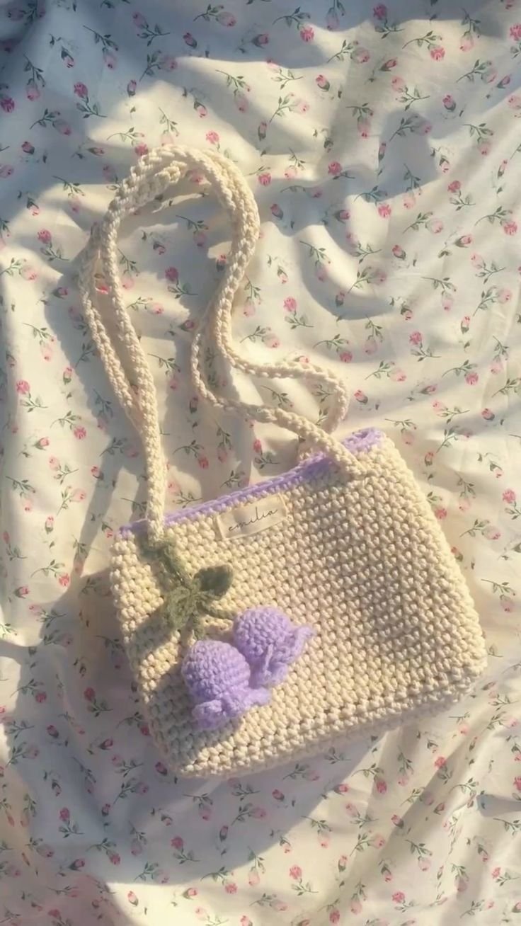 Artisan Combed Cotton Crochet Shoulder Bag