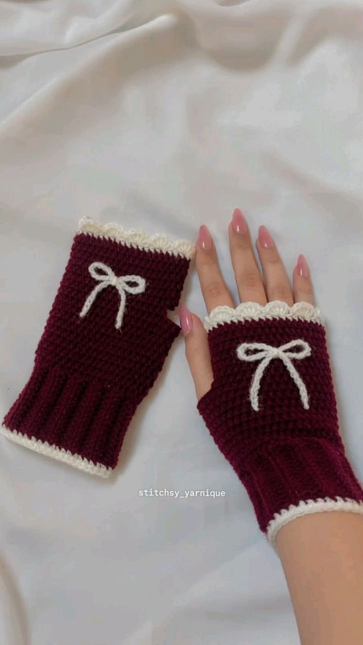 Artisan Knit Crochet Fingerless Warmers