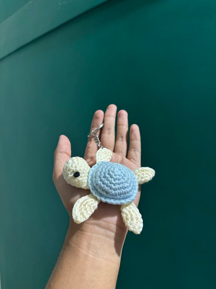 Cute Mini Tortoise Crochet Keychain