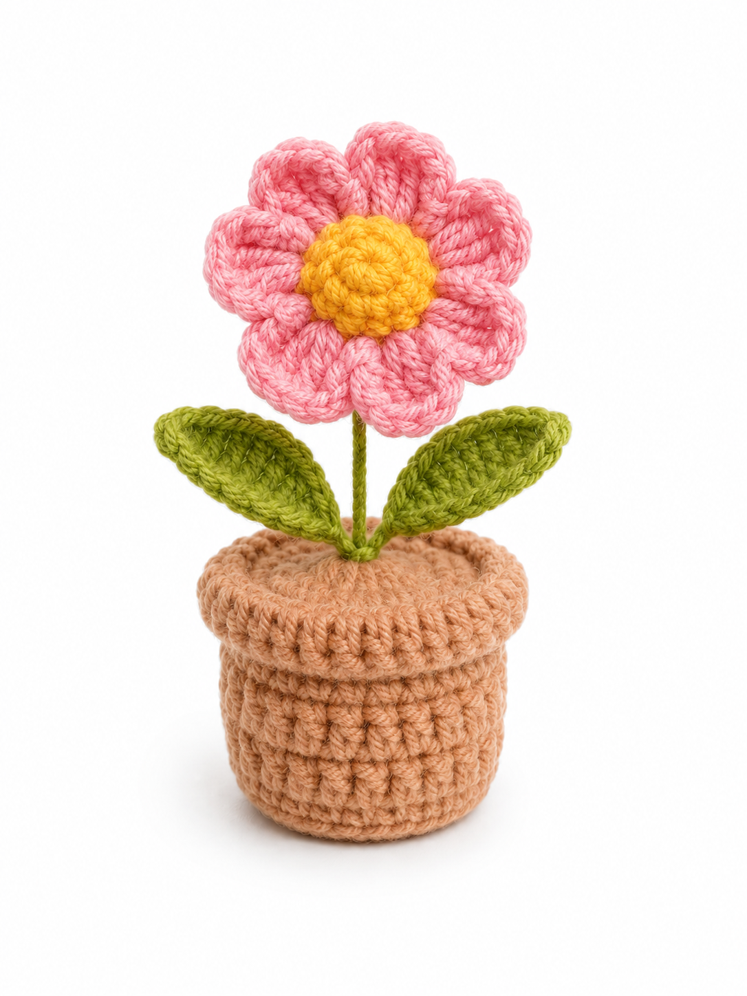 Blossom Bud Textured Crochet Plant Pot