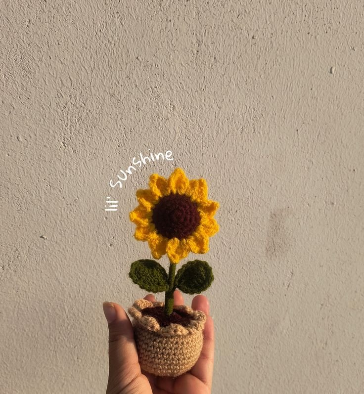 Rustic Sunflower Crochet Pot Cover